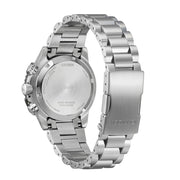 Citizen Promaster Sky Navihawk CA4664-60E - bracciale e cassa acciaio - quadrante nero con datario e cronografo - fondello